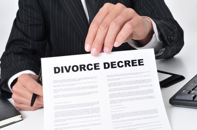 A lawyer showing divorce decree form at Henderson, NV