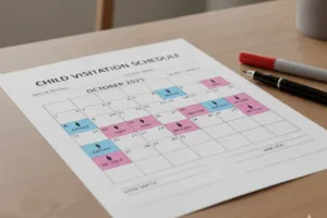 child visitation schedule showing calendar days a parent has their kid