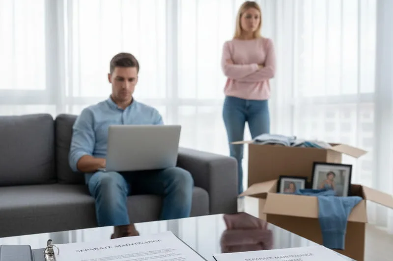 couple going through a separation, not a divorce, by signing a separate maintenance agreement